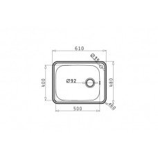 Chiuveta pentru bucatarie Pyramis inox SPACE PLUS 61x48 1B LN